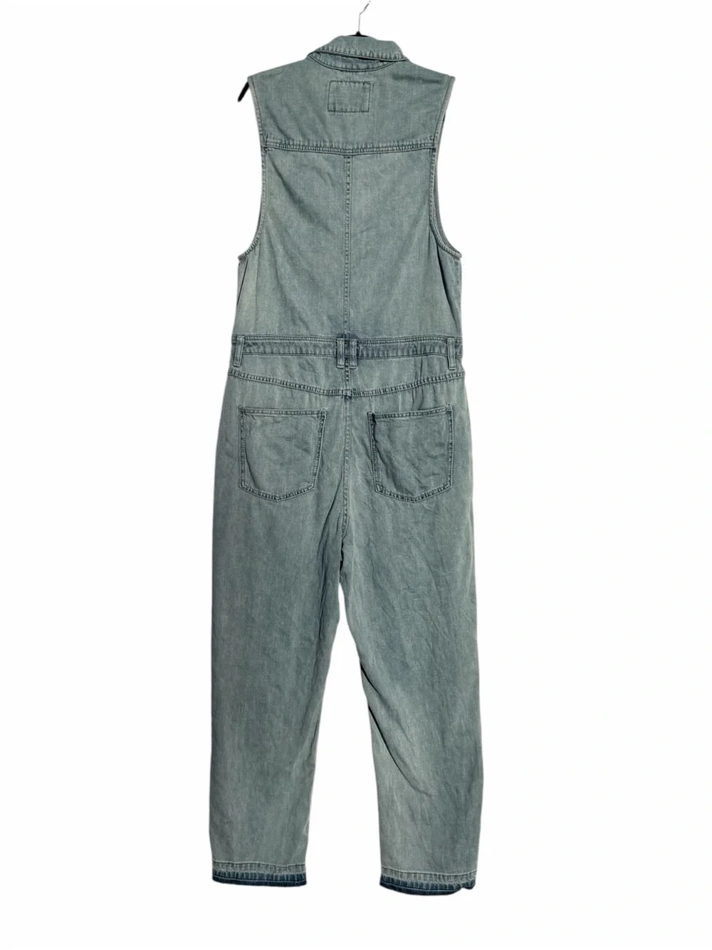 Free People We The Free Light Wash Denim Sleeveless Jumpsuit Coverall Size Large